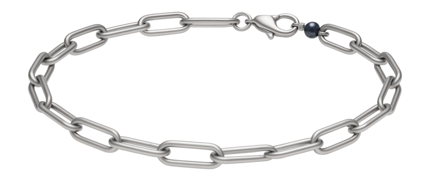 Paperclip chain necklace with elongated, rectangular links