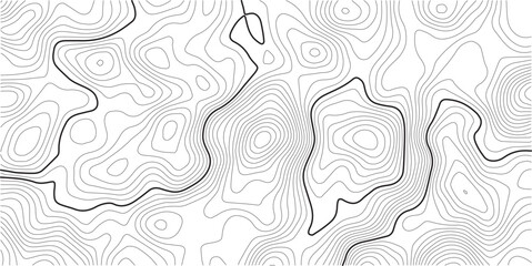 Abstract vector topographic map on white background