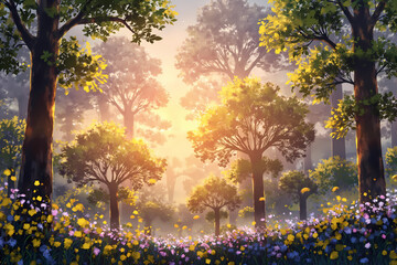 Obraz premium sunrise in the park