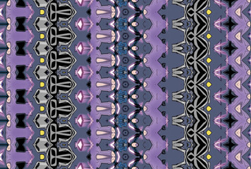 Seamless Cloth Design Digital Texture Decoration Luxury Symmetric Endless Template Graphic Visual Perspective Background Fashion Shape Wallpaper Interior Geometric Art Textile Fabric Tile Pattern.