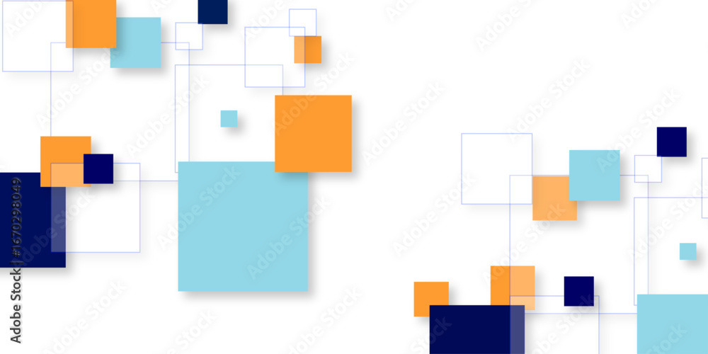 Aufkleber abstract white square shape with futuristic concept background. abstract background with many boxes 