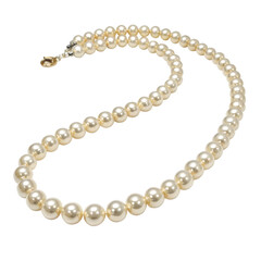 Elegant pearl necklace isolated on transparent background, a classic accessory for bridal or formal...