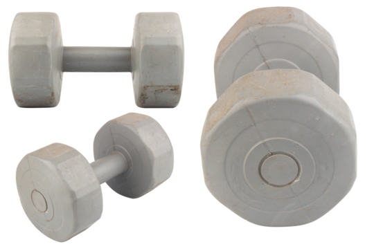 Gray 10 kg Dumbbell Isolated on White Background