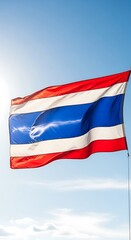 National flag waving in bright sky