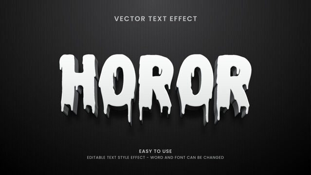 editable text effect horor 3d style premium vector
