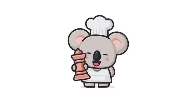Cartoon koala chef illustration