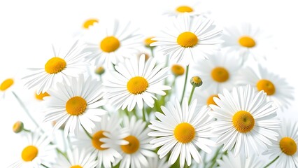Obraz premium A delicate arrangement of fresh daisies bathed in sunlight, evoking purity and natural beauty.