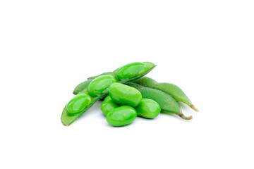 Green peas or beans, agricultural plant, natural food, isolated on white background.