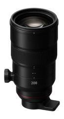 Portrait lens with a 200mm focal length and tripod collar for stabilized mounting