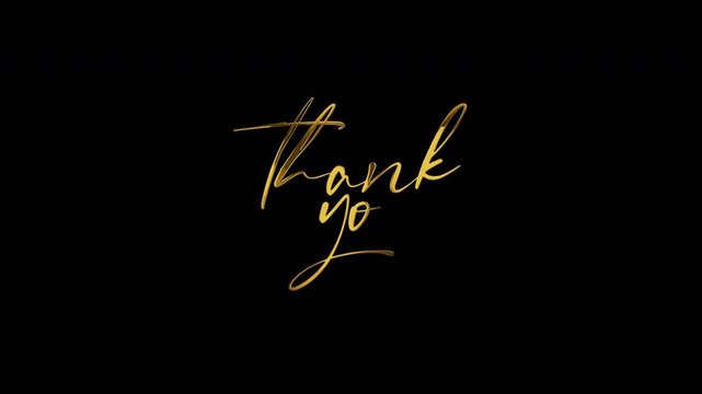 Gold script thank you on transparent background suitable for thank you cards, social media posts, presentations, or digital designs.