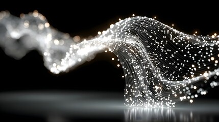 Fototapeta premium Futuristic Particle Flow Abstract Illustration