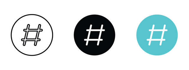 Modern Hashtag sign symbol, vector logo design for app, website. Social Media icon set symbol. Hashtag icon, white background. Vector illustration. eps 10