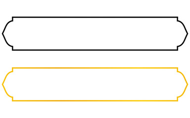 Obraz premium Islamic horizontal text border template in black and gold – A handcrafted Islamic border template designed to refine invitations, luxury packaging, and decorative layouts.