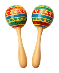 Two Mexican Maraca Rumba shaker Isolated on Transparent Background PNG
