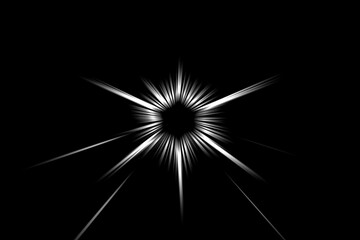 Abstract surface of radial blur zoom in monochrome tones.  starburst light effect on dark...