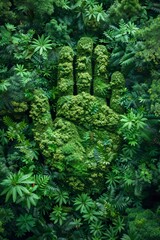 Nature s green fingerprint  a symbol of environmental awareness and sustainable future hope