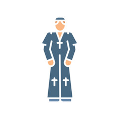 priest black line icon.