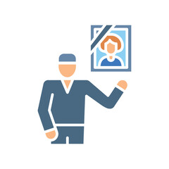 funeral director black line icon.