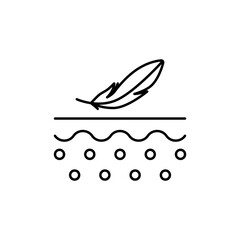 Soft skin icon editable stroke. Cosmetics for sensitive skin. Feather on a skin layer