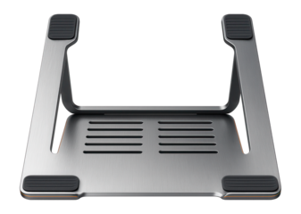 Metal stand with ventilated base and rubber grips for notebooks