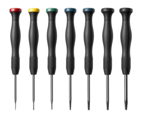 Jeweler's screwdriver set with ultra-fine tips for watch repair.