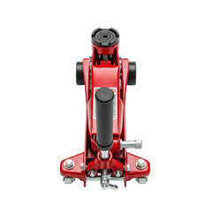 Fototapeta premium Red Hydraulic Automotive Jack Tool Equipment With Black Handle and Transparent Background