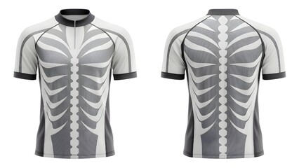 Gray Cycling Jersey Mockup Skeleton Design for Sportswear Presentation, Activewear Template, Sportswear Display