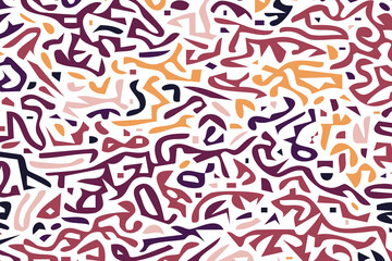 Abstract Composition of Colorful Organic Shapes, seamless pattern vector illustration