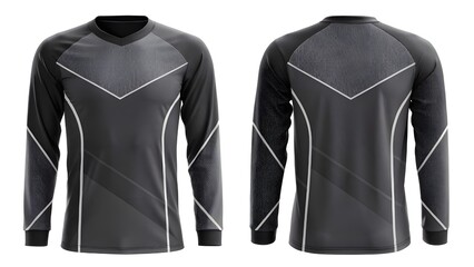 Long Sleeve Sports Jersey Mockup Realistic Apparel Design Template