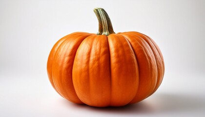 Fototapeta premium vibrant orange pumpkin with unique texture against white background