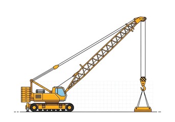 Yellow crane illustration