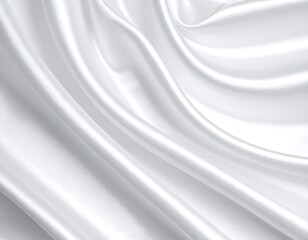 Obraz premium Smooth white satin fabric folds