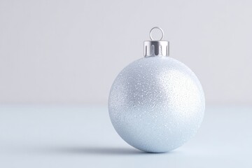 Shimmering blue ornament resting on soft surface, perfect for ho