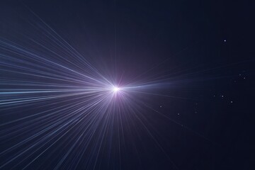 Radiant beams emanate from luminous point, creating cosmic ambia