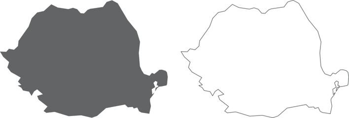 vector illustration of simple abstract map of Romania