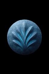 Circular design featuring intricate leaf patterns in calming blu