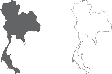 vector illustration of simple abstract map of Thailand