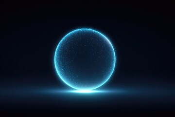 Obraz premium Glowing sphere illuminates dark background, creating an ethereal