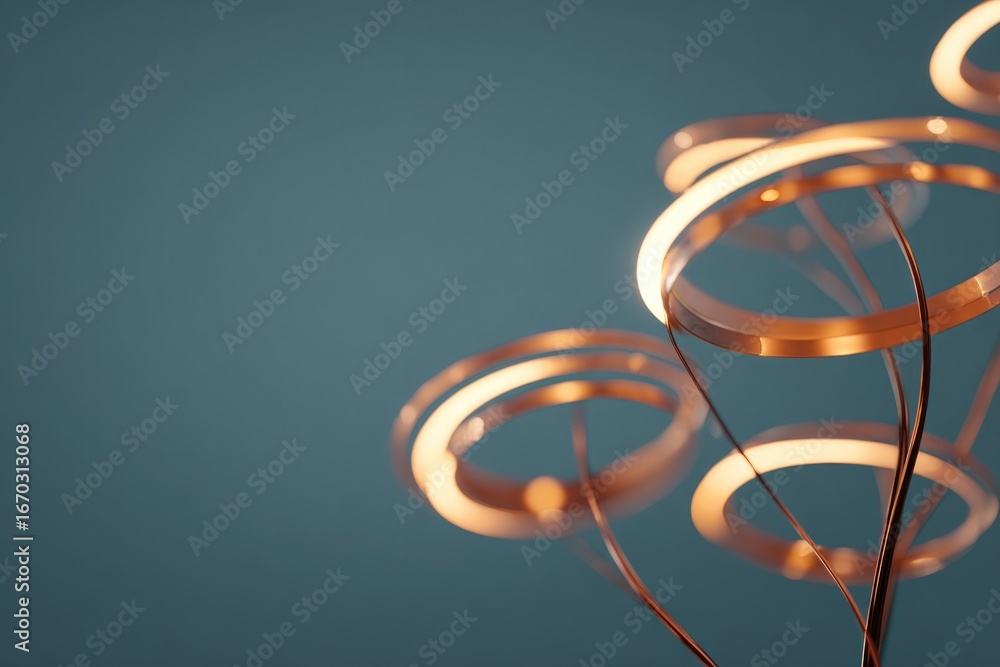 Poster elegant spirals intertwined with delicate branches create captiv