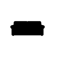 Sofa silhouette vector flat design.