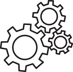 ofvs33 OutlineFilledVectorSign ofvs - gears vector icon . isolated transparent . setting sign