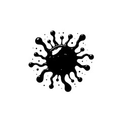 Abstract black ink blot formation artistic expression vector graphic simple drawing contemporary