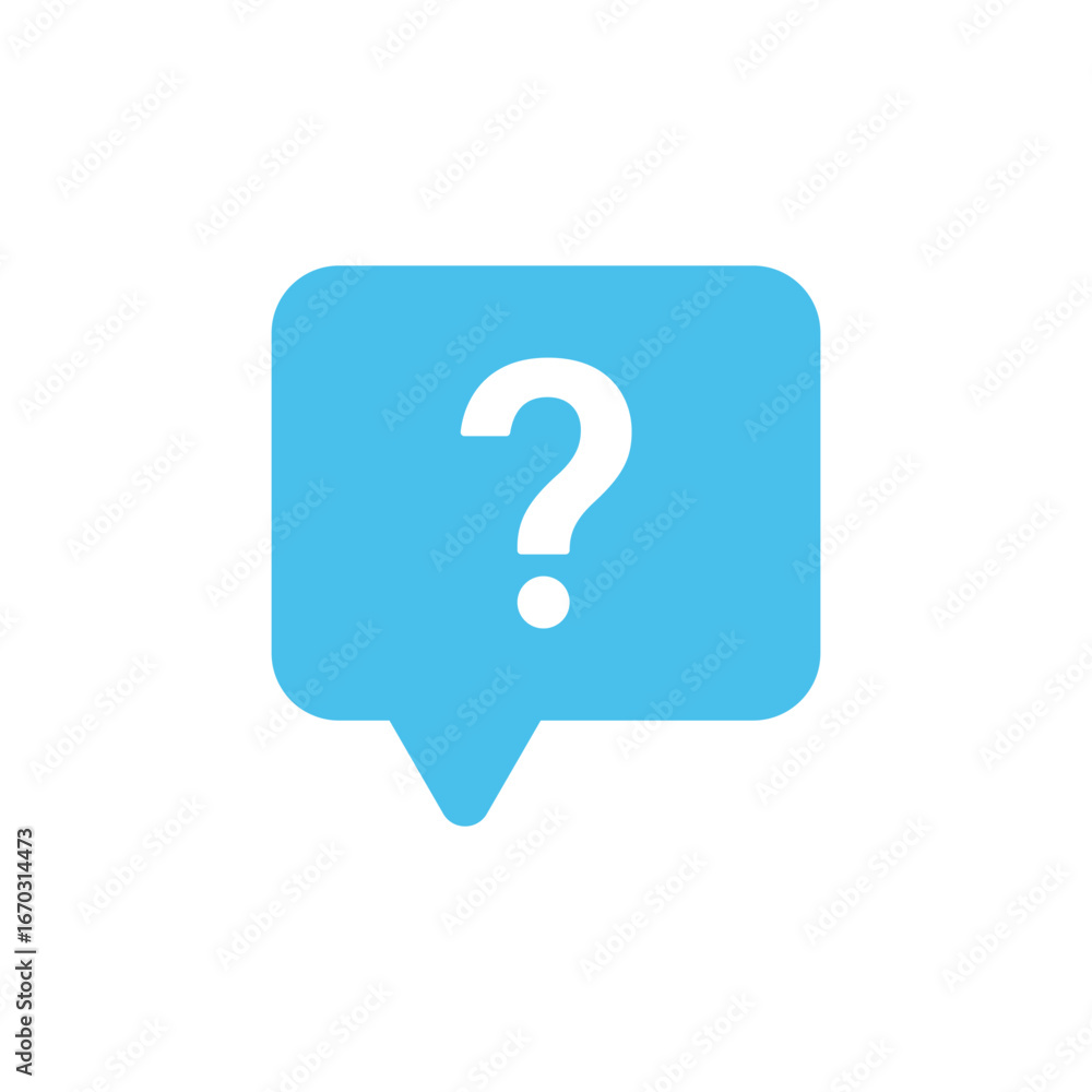 Poster question mark icon button in speech bubble. faq sign, customer support and support sign or ask and h