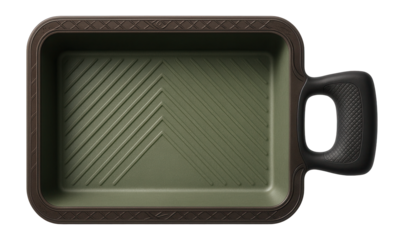 Eco-friendly paint tray made from recycled materials, intended for environmentally conscious projects.