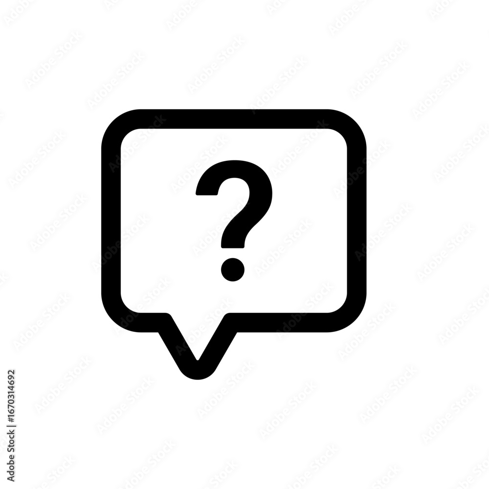 Poster question mark icon button in speech bubble. faq sign, customer support and support sign or ask and h
