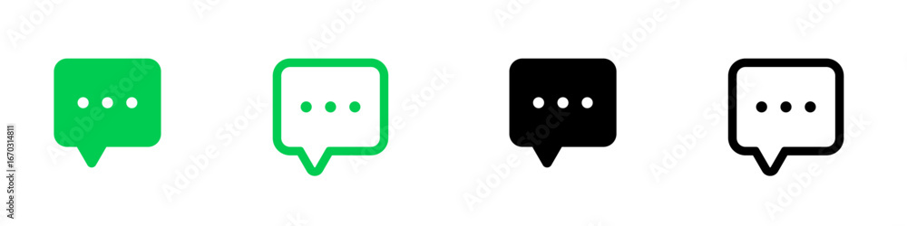 Poster chat icons. chatting speech bubble symbol icon set . comment icon button . message talk bubble, comm