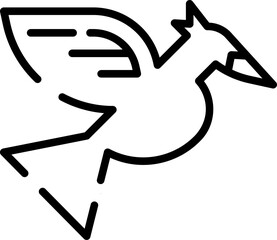 Minimalistic Modern Rounded Outline Bird Icon