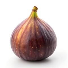 Whole Fresh Fig Fruit, side view, isolated on white background