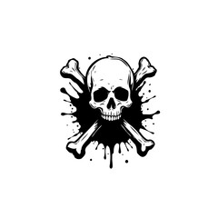 Symbolic representation of mortality with a skull and crossbones emphasizing the ephemeral nature