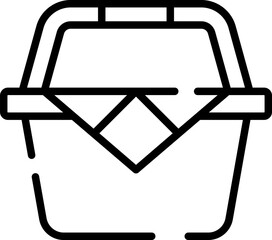 Minimalistic Modern Rounded Outline Picnic Basket Icon